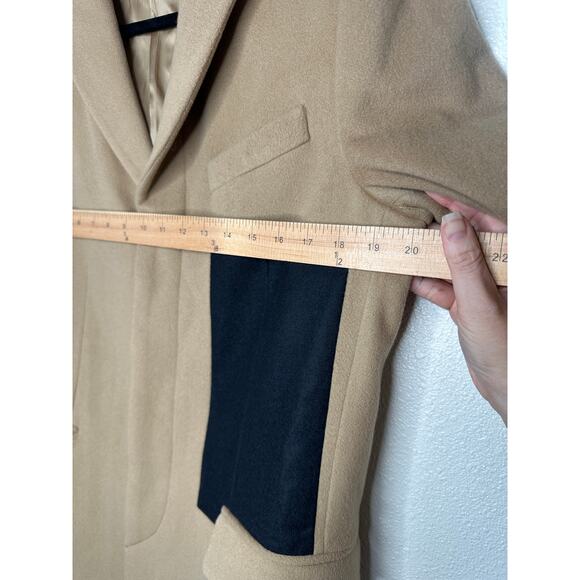 Givenchy Camel Tan Wool & Cashmere Blend Color Block Overcoat 48 / XXL - Picture 14 of 15